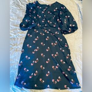 Beautiful Ann Taylor Factory Blue Satiny Dress, Size 12